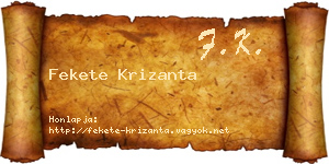 Fekete Krizanta névjegykártya